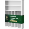 image:imageDrawer Organizer for Kitchen Organization  Expandable Bamboo Silverware Drawer Organizer with Removable Knife Block Bamboo Cutlery NonSlip Utensil Organizer with 7Slot Knife Storage for FlatwareWhite