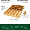 image:imageDrawer Organizer for Kitchen Organization  Expandable Bamboo Silverware Drawer Organizer with Removable Knife Block Bamboo Cutlery NonSlip Utensil Organizer with 7Slot Knife Storage for FlatwareNatural