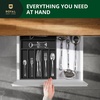 image:imageDrawer Organizer for Kitchen Organization  Expandable Bamboo Silverware Drawer Organizer with Removable Knife Block Bamboo Cutlery NonSlip Utensil Organizer with 7Slot Knife Storage for FlatwareBlack