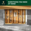 image:imageDrawer Organizer for Kitchen Organization  Expandable Bamboo Silverware Drawer Organizer with Removable Knife Block Bamboo Cutlery NonSlip Utensil Organizer with 7Slot Knife Storage for FlatwareNatural