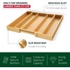 image:imageDrawer Organizer for Kitchen Organization  Expandable Bamboo Silverware Drawer Organizer with Removable Knife Block Bamboo Cutlery NonSlip Utensil Organizer with 7Slot Knife Storage for FlatwareNatural