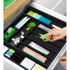 image:imageDrawer Organizer for Kitchen Organization  Expandable Bamboo Silverware Drawer Organizer with Removable Knife Block Bamboo Cutlery NonSlip Utensil Organizer with 7Slot Knife Storage for FlatwareBlack