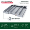 image:imageDrawer Organizer for Kitchen Organization  Expandable Bamboo Silverware Drawer Organizer with Removable Knife Block Bamboo Cutlery NonSlip Utensil Organizer with 7Slot Knife Storage for FlatwareGray