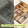image:imageDrawer Organizer for Kitchen Organization  Expandable Bamboo Silverware Drawer Organizer with Removable Knife Block Bamboo Cutlery NonSlip Utensil Organizer with 7Slot Knife Storage for FlatwareNatural