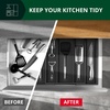 image:imageDrawer Organizer for Kitchen Organization  Expandable Bamboo Silverware Drawer Organizer with Removable Knife Block Bamboo Cutlery NonSlip Utensil Organizer with 7Slot Knife Storage for FlatwareBlack