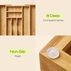 image:imageDrawer Organizer for Kitchen Organization  Expandable Bamboo Silverware Drawer Organizer with Removable Knife Block Bamboo Cutlery NonSlip Utensil Organizer with 7Slot Knife Storage for FlatwareNatural