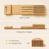 image:imageDrawer Organizer for Kitchen Organization  Expandable Bamboo Silverware Drawer Organizer with Removable Knife Block Bamboo Cutlery NonSlip Utensil Organizer with 7Slot Knife Storage for FlatwareNatural