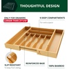 image:imageDrawer Organizer for Kitchen Organization  Expandable Bamboo Silverware Drawer Organizer with Removable Knife Block Bamboo Cutlery NonSlip Utensil Organizer with 7Slot Knife Storage for FlatwareNatural