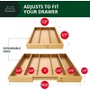image:imageDrawer Organizer for Kitchen Organization  Expandable Bamboo Silverware Drawer Organizer with Removable Knife Block Bamboo Cutlery NonSlip Utensil Organizer with 7Slot Knife Storage for FlatwareNatural