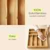 image:imageDrawer Organizer for Kitchen Organization  Expandable Bamboo Silverware Drawer Organizer with Removable Knife Block Bamboo Cutlery NonSlip Utensil Organizer with 7Slot Knife Storage for FlatwareNatural