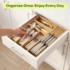 image:imageDrawer Organizer for Kitchen Organization  Expandable Bamboo Silverware Drawer Organizer with Removable Knife Block Bamboo Cutlery NonSlip Utensil Organizer with 7Slot Knife Storage for FlatwareNatural