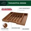 image:imageDrawer Organizer for Kitchen Organization  Expandable Bamboo Silverware Drawer Organizer with Removable Knife Block Bamboo Cutlery NonSlip Utensil Organizer with 7Slot Knife Storage for FlatwareBrown Bamboo
