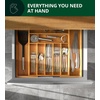 image:imageDrawer Organizer for Kitchen Organization  Expandable Bamboo Silverware Drawer Organizer with Removable Knife Block Bamboo Cutlery NonSlip Utensil Organizer with 7Slot Knife Storage for FlatwareNatural