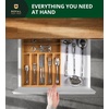 image:imageDrawer Organizer for Kitchen Organization  Expandable Bamboo Silverware Drawer Organizer with Removable Knife Block Bamboo Cutlery NonSlip Utensil Organizer with 7Slot Knife Storage for FlatwareNatural