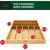 image:imageDrawer Organizer for Kitchen Organization  Expandable Bamboo Silverware Drawer Organizer with Removable Knife Block Bamboo Cutlery NonSlip Utensil Organizer with 7Slot Knife Storage for FlatwareNatural