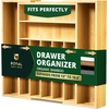 image:imageDrawer Organizer for Kitchen Organization  Expandable Bamboo Silverware Drawer Organizer with Removable Knife Block Bamboo Cutlery NonSlip Utensil Organizer with 7Slot Knife Storage for FlatwareNatural