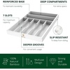 image:imageDrawer Organizer for Kitchen Organization  Expandable Bamboo Silverware Drawer Organizer with Removable Knife Block Bamboo Cutlery NonSlip Utensil Organizer with 7Slot Knife Storage for FlatwareWhite