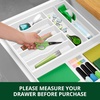 image:imageDrawer Organizer for Kitchen Organization  Expandable Bamboo Silverware Drawer Organizer with Removable Knife Block Bamboo Cutlery NonSlip Utensil Organizer with 7Slot Knife Storage for FlatwareWhite