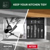 image:imageDrawer Organizer for Kitchen Organization  Expandable Bamboo Silverware Drawer Organizer with Removable Knife Block Bamboo Cutlery NonSlip Utensil Organizer with 7Slot Knife Storage for FlatwareBlack