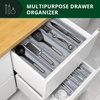 image:imageDrawer Organizer for Kitchen Organization  Expandable Bamboo Silverware Drawer Organizer with Removable Knife Block Bamboo Cutlery NonSlip Utensil Organizer with 7Slot Knife Storage for FlatwareGray
