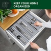 image:imageDrawer Organizer for Kitchen Organization  Expandable Bamboo Silverware Drawer Organizer with Removable Knife Block Bamboo Cutlery NonSlip Utensil Organizer with 7Slot Knife Storage for FlatwareGray