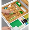 image:imageDrawer Organizer for Kitchen Organization  Expandable Bamboo Silverware Drawer Organizer with Removable Knife Block Bamboo Cutlery NonSlip Utensil Organizer with 7Slot Knife Storage for FlatwareNatural