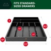 image:imageDrawer Organizer for Kitchen Organization  Expandable Bamboo Silverware Drawer Organizer with Removable Knife Block Bamboo Cutlery NonSlip Utensil Organizer with 7Slot Knife Storage for FlatwareBlack