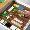 image:imageDrawer Organizer for Kitchen Organization  Expandable Bamboo Silverware Drawer Organizer with Removable Knife Block Bamboo Cutlery NonSlip Utensil Organizer with 7Slot Knife Storage for FlatwareBrown Bamboo