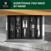 image:imageDrawer Organizer for Kitchen Organization  Expandable Bamboo Silverware Drawer Organizer with Removable Knife Block Bamboo Cutlery NonSlip Utensil Organizer with 7Slot Knife Storage for FlatwareBlack