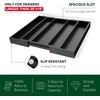 image:imageDrawer Organizer for Kitchen Organization  Expandable Bamboo Silverware Drawer Organizer with Removable Knife Block Bamboo Cutlery NonSlip Utensil Organizer with 7Slot Knife Storage for FlatwareBlack