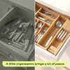 image:imageDrawer Organizer for Kitchen Organization  Expandable Bamboo Silverware Drawer Organizer with Removable Knife Block Bamboo Cutlery NonSlip Utensil Organizer with 7Slot Knife Storage for FlatwareNatural