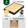 image:imageDrawer Organizer for Kitchen Organization  Expandable Bamboo Silverware Drawer Organizer with Removable Knife Block Bamboo Cutlery NonSlip Utensil Organizer with 7Slot Knife Storage for FlatwareBlackNatural