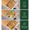 image:imageDrawer Organizer for Kitchen Organization  Expandable Bamboo Silverware Drawer Organizer with Removable Knife Block Bamboo Cutlery NonSlip Utensil Organizer with 7Slot Knife Storage for FlatwareNatural