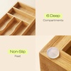 image:imageDrawer Organizer for Kitchen Organization  Expandable Bamboo Silverware Drawer Organizer with Removable Knife Block Bamboo Cutlery NonSlip Utensil Organizer with 7Slot Knife Storage for FlatwareNatural