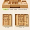image:imageDrawer Organizer for Kitchen Organization  Expandable Bamboo Silverware Drawer Organizer with Removable Knife Block Bamboo Cutlery NonSlip Utensil Organizer with 7Slot Knife Storage for FlatwareNatural