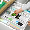 image:imageDrawer Organizer for Kitchen Organization  Expandable Bamboo Silverware Drawer Organizer with Removable Knife Block Bamboo Cutlery NonSlip Utensil Organizer with 7Slot Knife Storage for FlatwareWhite