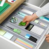 image:imageDrawer Organizer for Kitchen Organization  Expandable Bamboo Silverware Drawer Organizer with Removable Knife Block Bamboo Cutlery NonSlip Utensil Organizer with 7Slot Knife Storage for FlatwareGray
