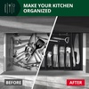 image:imageDrawer Organizer for Kitchen Organization  Expandable Bamboo Silverware Drawer Organizer with Removable Knife Block Bamboo Cutlery NonSlip Utensil Organizer with 7Slot Knife Storage for FlatwareBlack