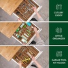 image:imageDrawer Organizer for Kitchen Organization  Expandable Bamboo Silverware Drawer Organizer with Removable Knife Block Bamboo Cutlery NonSlip Utensil Organizer with 7Slot Knife Storage for FlatwareBrown Bamboo