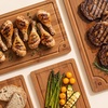 image:imageROYAL CRAFT WOOD Wooden Cutting Boards for Kitchen Meal Prep amp Serving  Bamboo Non Toxic Cutting Board Set with Deep Juice Groove Side Handles  Charcuterie amp Chopping Butcher Block for Meat 2 PcsBrown