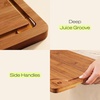 image:imageROYAL CRAFT WOOD Wooden Cutting Boards for Kitchen Meal Prep amp Serving  Bamboo Non Toxic Cutting Board Set with Deep Juice Groove Side Handles  Charcuterie amp Chopping Butcher Block for Meat 2 PcsBrown