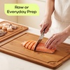 image:imageROYAL CRAFT WOOD Wooden Cutting Boards for Kitchen Meal Prep amp Serving  Bamboo Non Toxic Cutting Board Set with Deep Juice Groove Side Handles  Charcuterie amp Chopping Butcher Block for Meat 2 PcsBrown