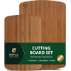 image:imageROYAL CRAFT WOOD Wooden Cutting Boards for Kitchen Meal Prep amp Serving  Bamboo Non Toxic Cutting Board Set with Deep Juice Groove Side Handles  Charcuterie amp Chopping Butcher Block for Meat 2 PcsCarbonized
