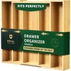 image:imageDrawer Organizer for Kitchen Organization  Expandable Bamboo Silverware Drawer Organizer with Removable Knife Block Bamboo Cutlery NonSlip Utensil Organizer with 7Slot Knife Storage for FlatwareNatural
