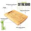 imageUtopia Kitchen 3 Piece Bamboo Cutting Boards with Juice Grooves  BPA Free  Ecofriendly  Natural Organic Bamboo Chopping Boards for Vegetables Meat and Cheese Pack Of 5