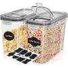 imageUtopia Kitchen Cereal Containers Storage  Liter Airtight Food Storage Containers ampamp Cereal Dispenser For Pantry Organization And Storage Clear 4 Liter Pack of 4Clear