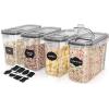 imageUtopia Kitchen Cereal Containers Storage  Liter Airtight Food Storage Containers ampamp Cereal Dispenser For Pantry Organization And Storage Clear 4 Liter Pack of 4Clear