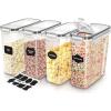 imageUtopia Kitchen Cereal Containers Storage  Liter Airtight Food Storage Containers ampamp Cereal Dispenser For Pantry Organization And Storage Clear 4 Liter Pack of 4Clear