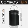 imageUtopia Kitchen Compost Bin for Kitchen Countertop  13 Gallon Compost Bucket for Kitchen with Lid  Includes 1 Spare Charcoal Filter Silver Bundle Pack of 6Black