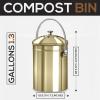 imageUtopia Kitchen Compost Bin for Kitchen Countertop  13 Gallon Compost Bucket for Kitchen with Lid  Includes 1 Spare Charcoal Filter Silver Bundle Pack of 6Gold
